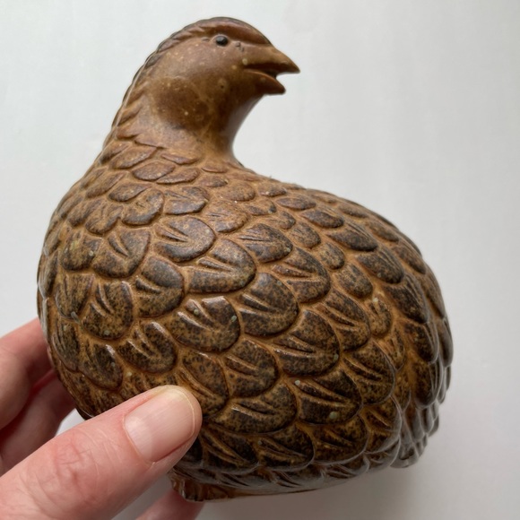 Vintage brown ceramic quails. Set of two. Made in Japan. - Picture 2 of 6